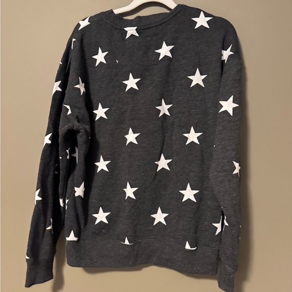 Dark Grey Crewneck Sweatshirt with White Stars Size S - Picture 2 of 3